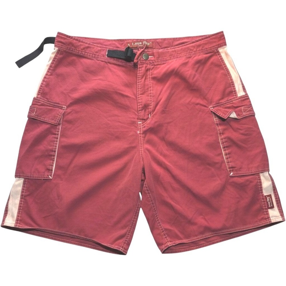 Lava Bay Sportswear Burgundy Cargo Shorts Womens 38 Red Cotton Utility Hiking